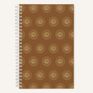 Mocha Gouden Zinnia Bloem Medaillons Notitieboek