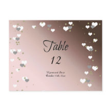 Mocha Hearts Table Seating Kaart