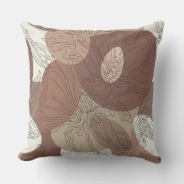 Mocha Hibiscus Botanical Harmony Kussen