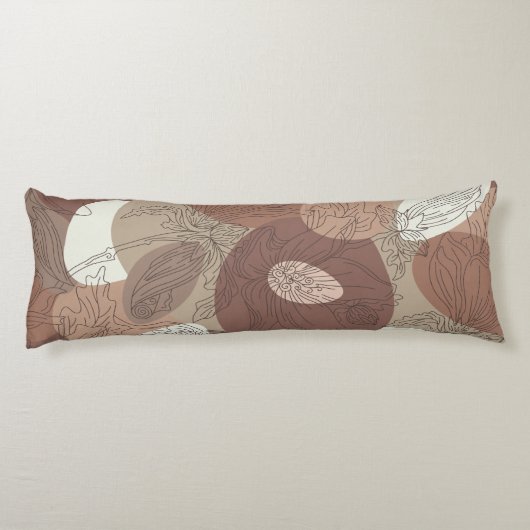 Mocha Hibiscus Botanical Harmony Lichaamskussen (Achterkant)