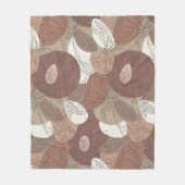 Mocha Hibiscus Botanical Harmony Medium Fleece Deken (Voorkant)