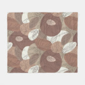 Mocha Hibiscus Botanical Harmony Medium Fleece Deken (Voorkant (Horizontaal))