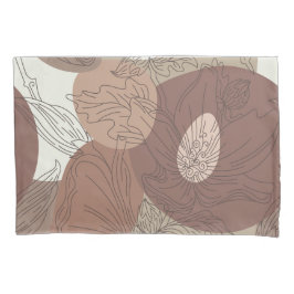 Mocha Hibiscus Botanical Harmony Standaard Grootte Kussensloop