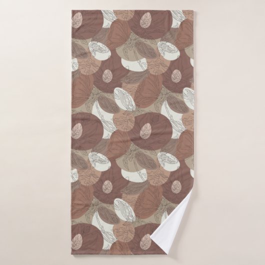 Mocha Hibiscus Botanische Harmonie Gordijn Badhanddoek (Badhanddoek)