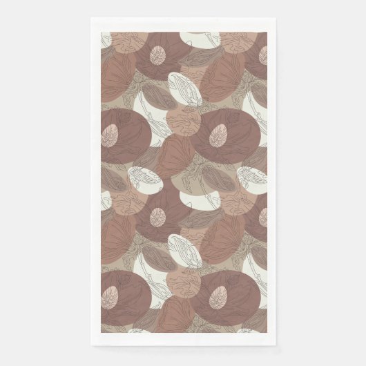 Mocha Hibiscus Botanische Harmonie Gordijn Servet (Voorkant)