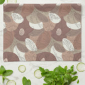 Mocha Hibiscus Botanische Harmonie Gordijn Theedoek (Gevouwen)