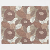 Mocha Hibiscus Botanische Harmonie Groot Fleece Deken (Voorkant (Horizontaal))