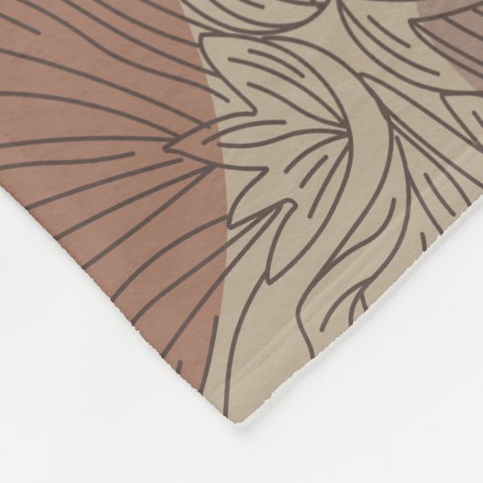 Mocha Hibiscus Botanische Harmonie Groot Fleece Deken (Hoek)