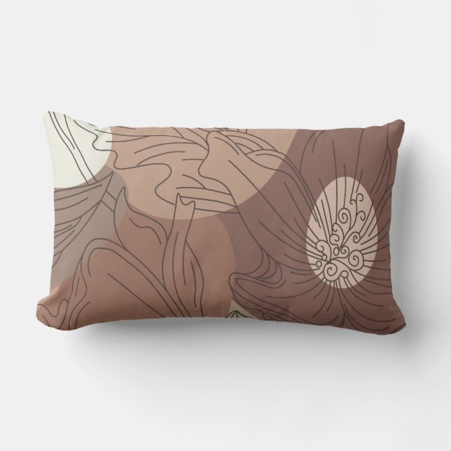 Mocha Hibiscus Botanische Harmonie voor set Kussen (Voorkant)