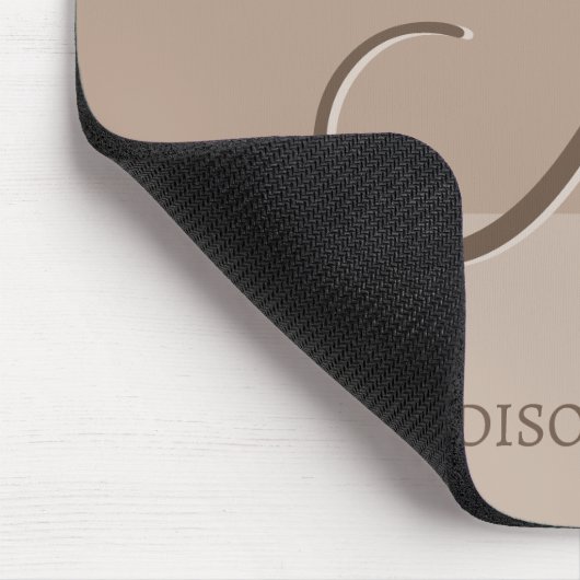 Mocha kleurblokken gepersonaliseerd monogram muismat (Hoek)