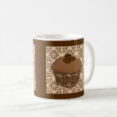 Mocha/Koffee Frosted Cupcake, Lace Background Koffiemok (Voorkant rechts)