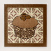 Mocha/Koffee Frosted Cupcake, Lace Background Legpuzzel (Verticaal)