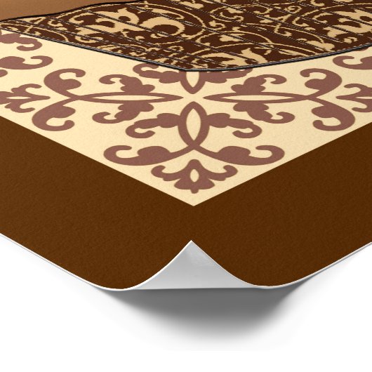 Mocha/Koffee Frosted Cupcake, Lace Background Poster (Hoek)