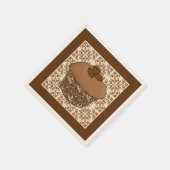 Mocha/Koffee Frosted Cupcake, Lace Background Servet (Hoek)