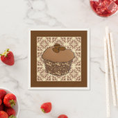 Mocha/Koffee Frosted Cupcake, Lace Background Servet (Insitu)