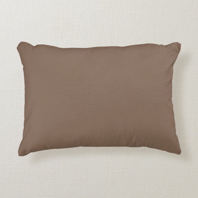 Mocha Latte Brown, aardeneutrale vaste kleur Accent Kussen (Voorkant)