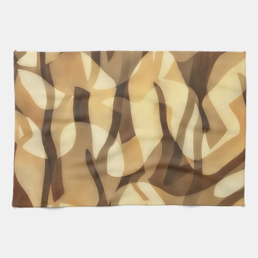 Mocha Latte Brown Abstract Artsy Towel Theedoek (Horizontaal)