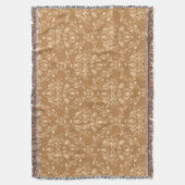Mocha Latte Brown Damask Deken (Voorkant Verticaal)