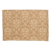 Mocha Latte Brown Damask Kussensloop (Voorkant-Links)