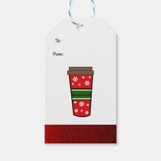 Mocha Latte Kerst Drink Cadeaulabel (Voorkant)