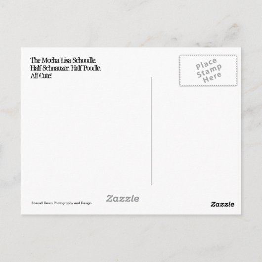 Mocha Lisa Schnole Briefkaart (Achterkant)