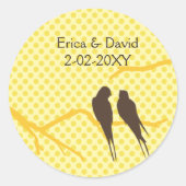 Mocha Lovebirds Bruiloft label (Voorkant)