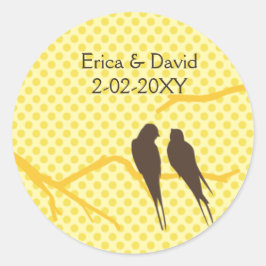 Mocha Lovebirds Bruiloft label