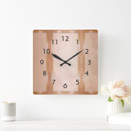 Mocha Marble Panels Vierkante Klok (Huis)