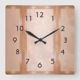 Mocha Marble Panels Vierkante Klok