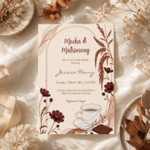 Mocha & Matrimony Chocolade Bruine Bruiloftsuitnod