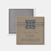 Mocha Medallion Border sparen de Magnet van de Dat (Voorkant / Achterkant)