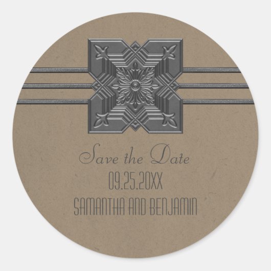 Mocha Medallion Border sparen de Stickers van de D (Voorkant)