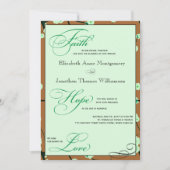 Mocha & Mint Faith Hoop Liefde Bruiloft Uitnodigin Kaart (Voorkant)