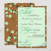 Mocha & Mint Faith Hoop Liefde Bruiloft Uitnodigin Kaart (Voorkant / Achterkant)