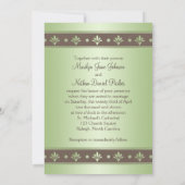 Mocha, Mint Floral Monogram Wedding Uitnodiging (Achterkant)