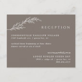 Mocha Modern Stenciled Botanical Floral Details Informatiekaartje (Voorkant)