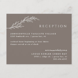 Mocha Modern Stenciled Botanical Floral Details Informatiekaartje