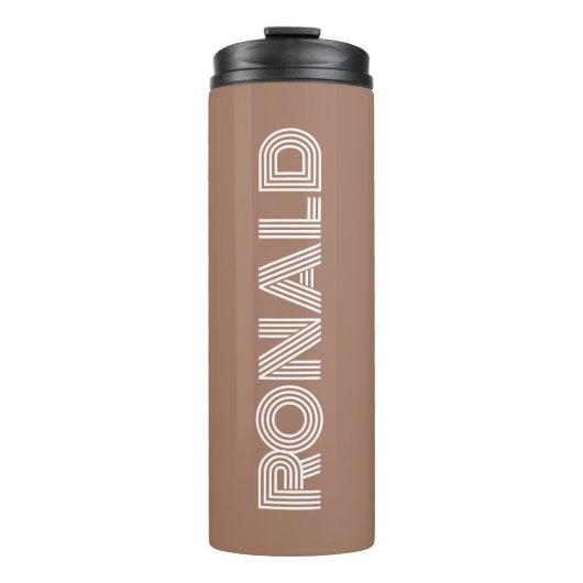 Mocha Moderne Typografie Gepersonaliseerd Thermosbeker (Voorkant)