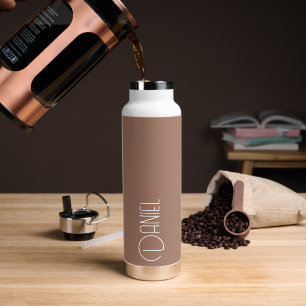 Mocha moderne typografie gepersonaliseerd waterfles
