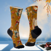 Mocha Monogram Nurse Autumn Essentials Crew Socks Sokken