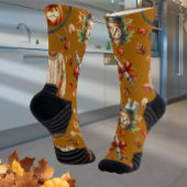 Mocha Monogram Nurse Autumn Essentials Crew Socks Sokken