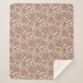 Mocha Mousse Abstract Mid Century Modern Flower Sherpa Deken (Voorkant)