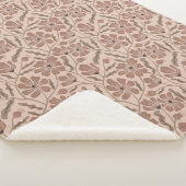 Mocha Mousse Abstracte Bloem in Mid Century Modern Sherpa Deken (3/4)
