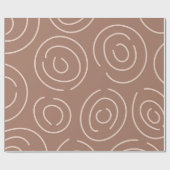 Mocha Mousse Abstracte handgetekende doedelcirkels Cadeaupapier (Vlak)