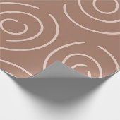 Mocha Mousse Abstracte handgetekende doedelcirkels Cadeaupapier (Hoek)