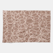 Mocha Mousse Abstracte handgetekende doodles (2) Theedoek (Horizontaal)