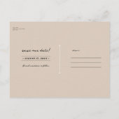 Mocha Mousse Beige Brown Floral Bewaar de datum Aankondigingskaart (Achterkant)