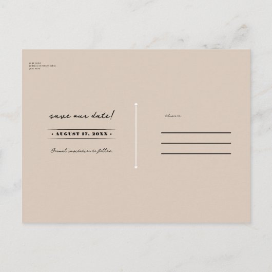 Mocha Mousse Beige Brown Floral Bewaar de datum Aankondigingskaart (Achterkant)