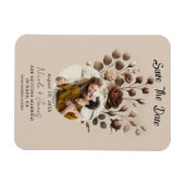 Mocha Mousse Beige Brown Floral Bewaar de datum Magneet (Horizontaal)