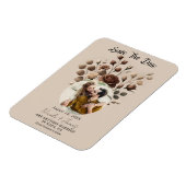 Mocha Mousse Beige Brown Floral Bewaar de datum Magneet (Linkerzijde)